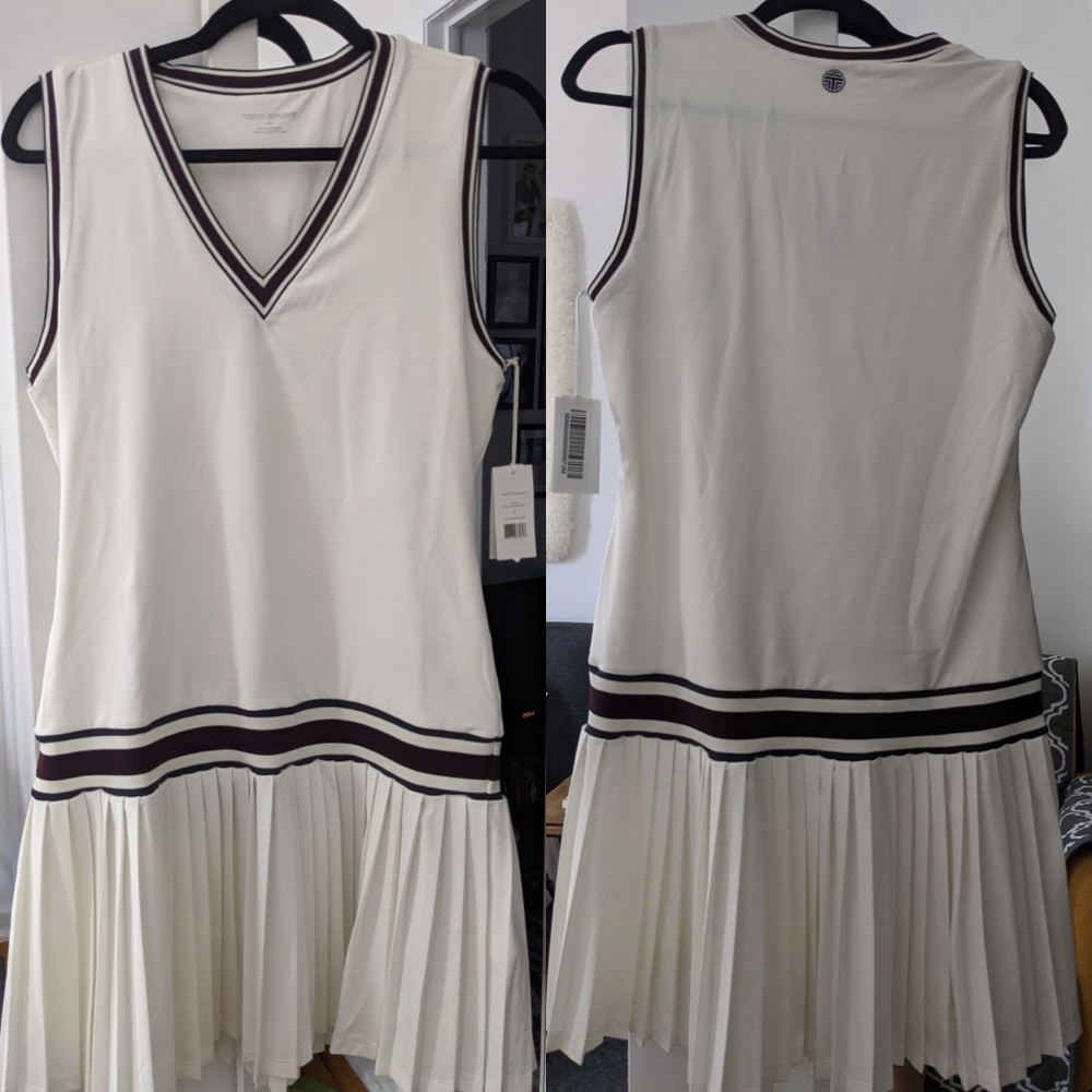 NWT Tory Burch v neck white tennis dress